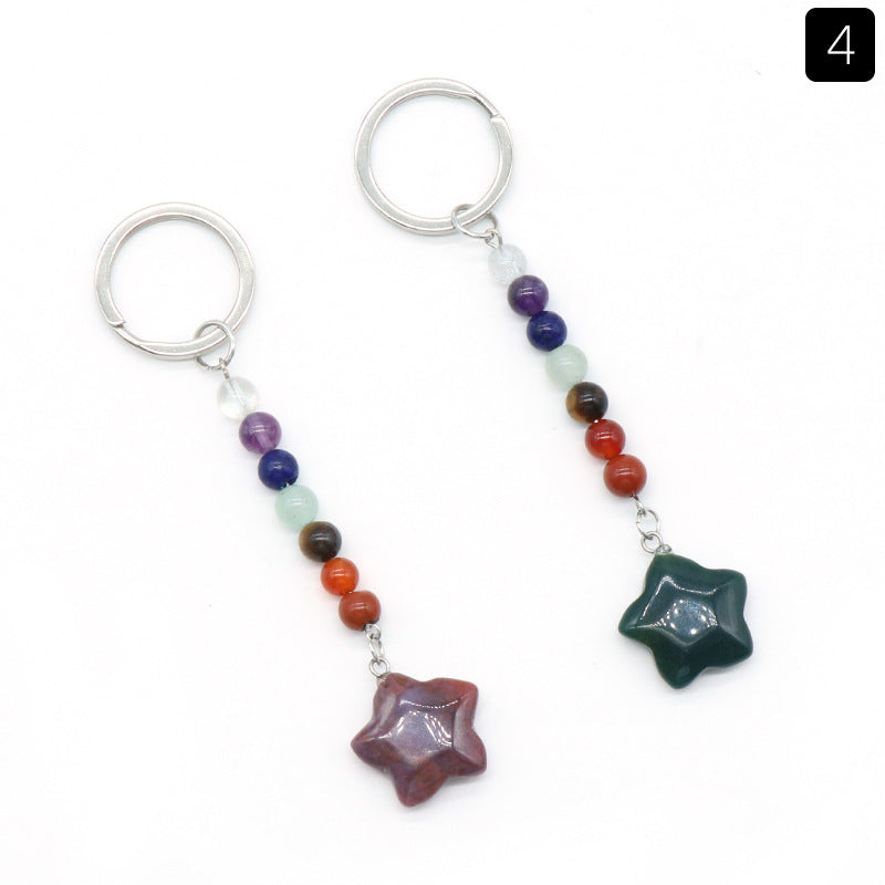 Crystal Star Chakra Key Chain