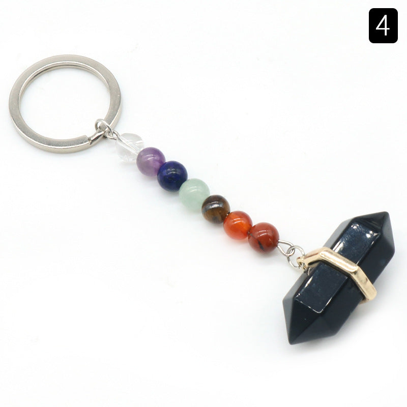 Crystal Double Point Chakra Key Chain