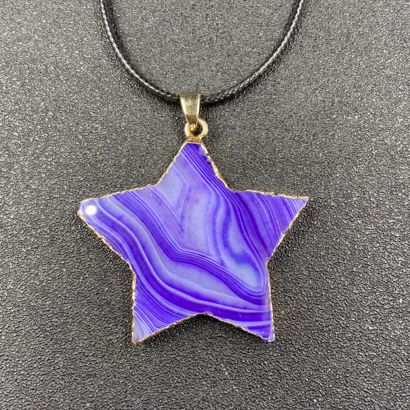 Colorful Agate Star Pendant