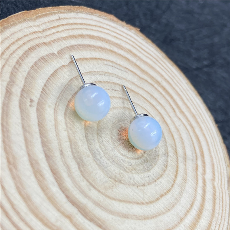 Natural Crystal Mini Ball Earring Studs