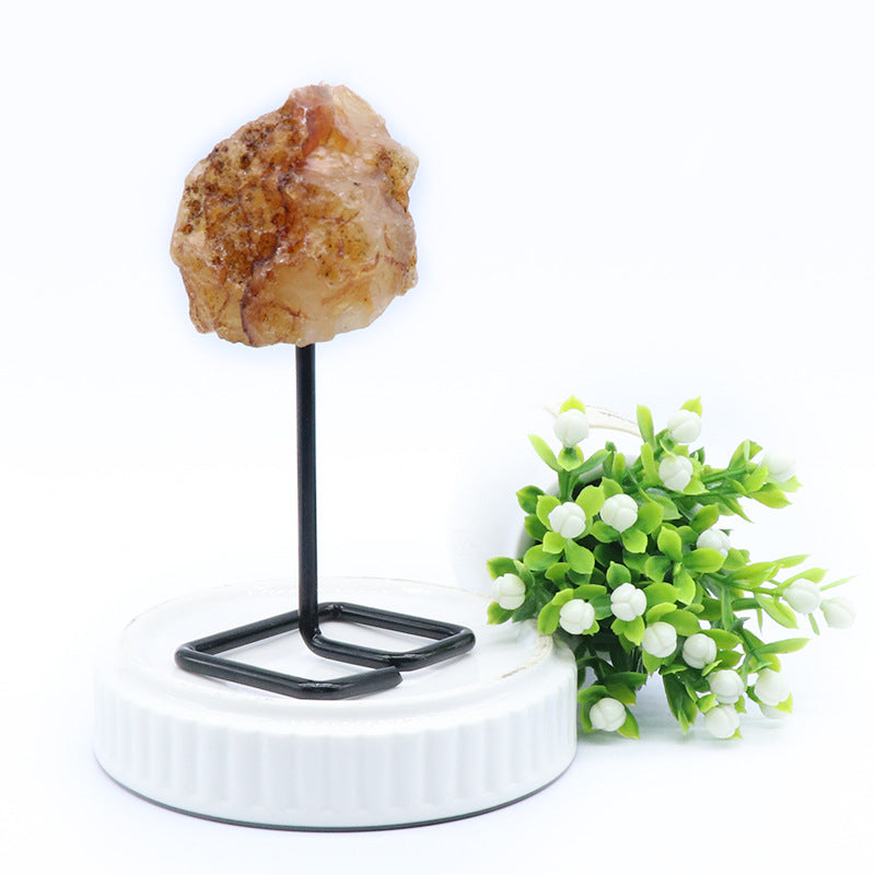 Crystal Raw Metal Stand Home Decor