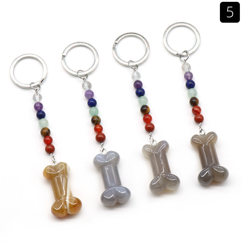 Crystal Bone Chakra Key Chain