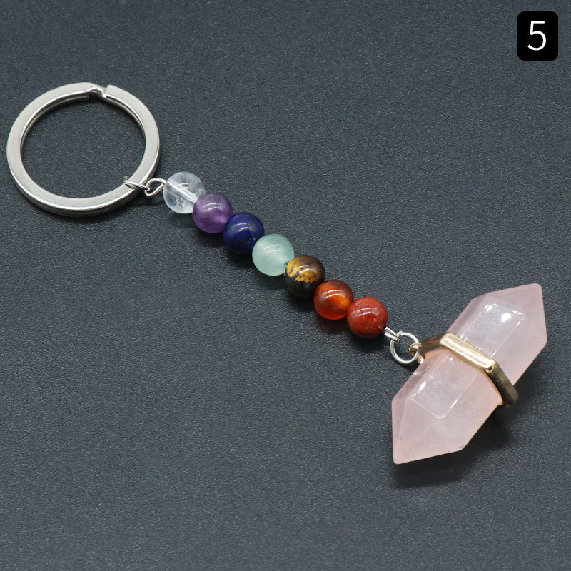 Crystal Double Point Chakra Key Chain