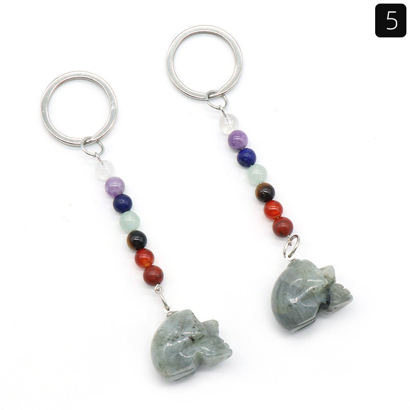 Crystal Skull Chakra Key Chain