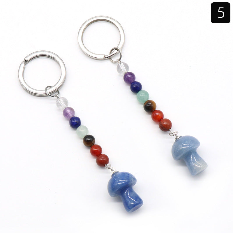 Crystal Mushroom Chakra Key Chain