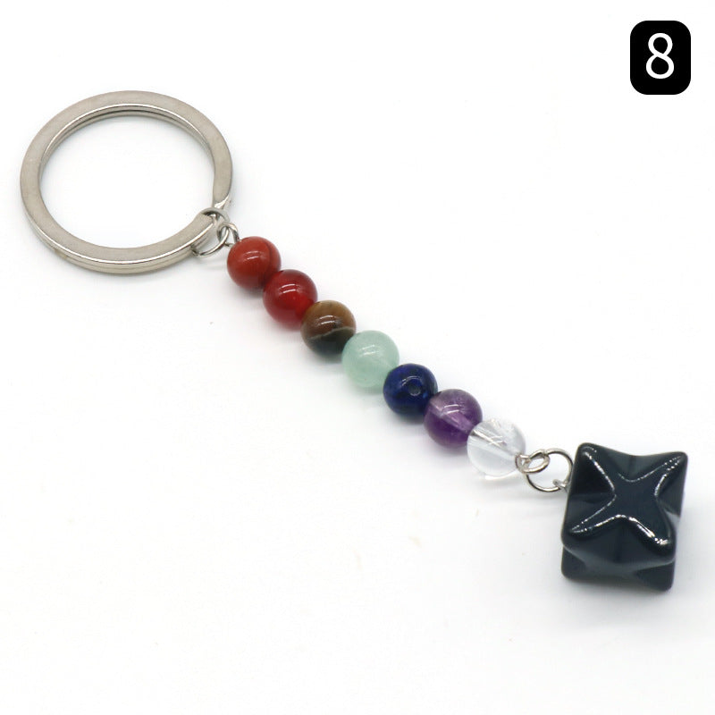 Crystal Merkaba Star Chakra Key Chain