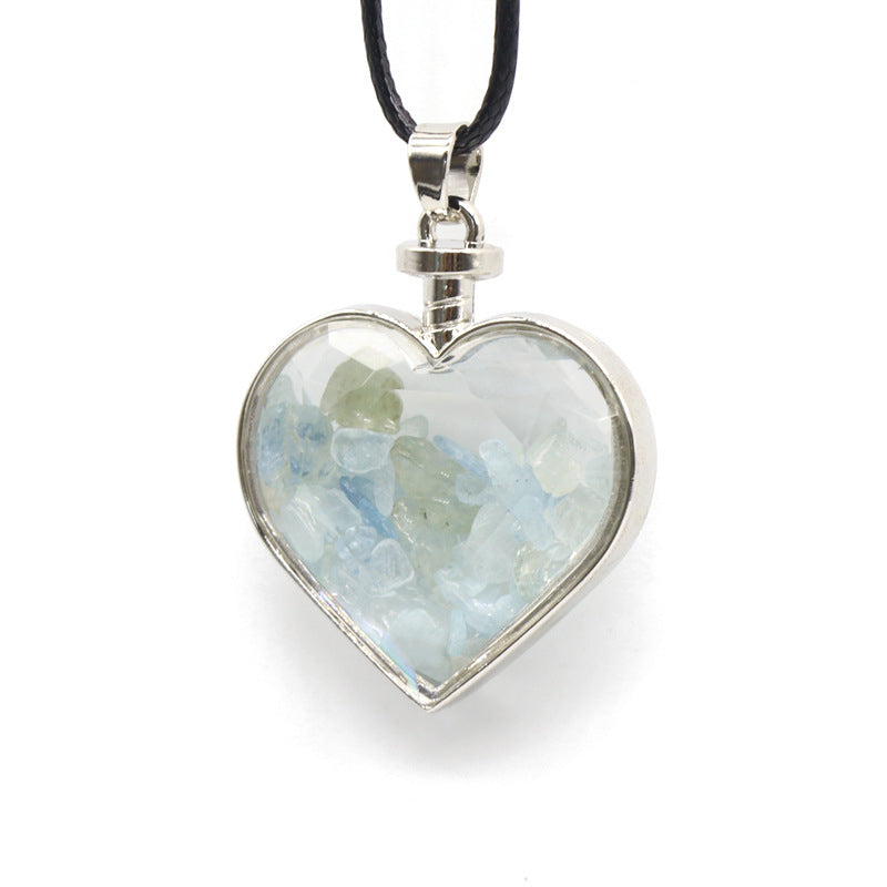 Crystal Chip Heart Necklace