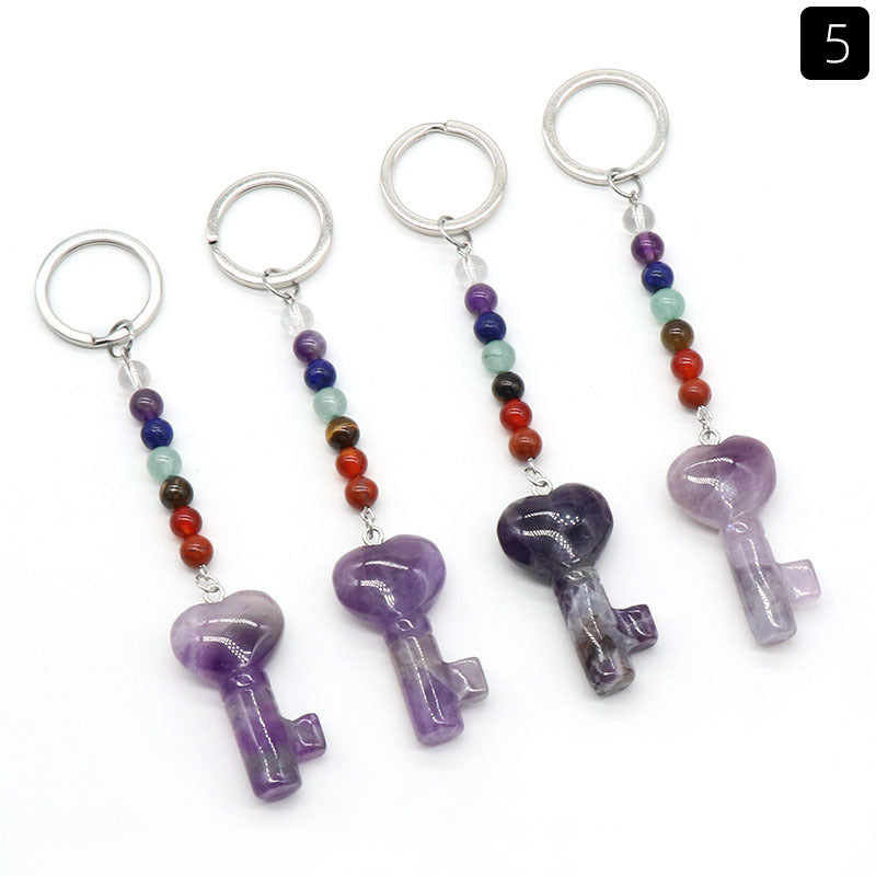 Crystal Heart Key Key Chain