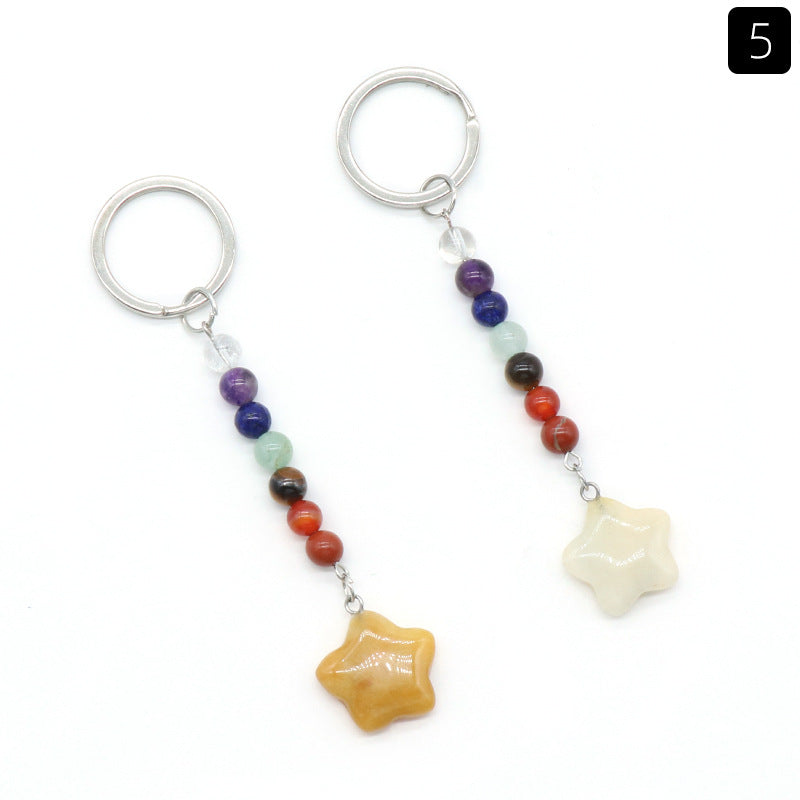 Crystal Star Chakra Key Chain