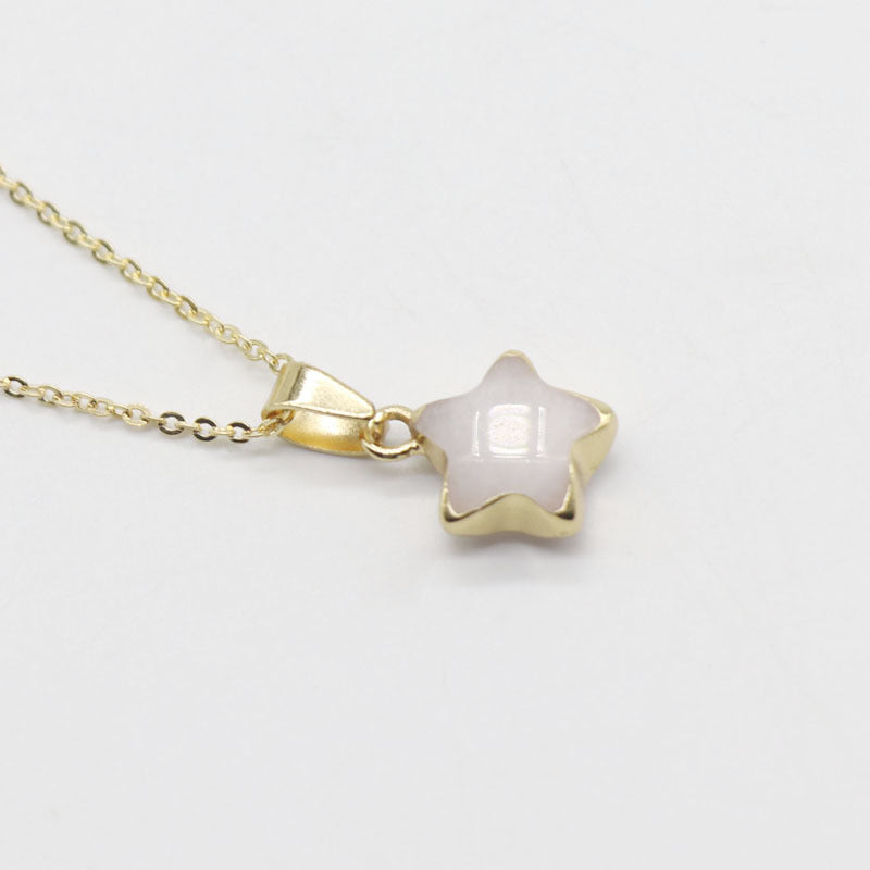 Half Gold Plated Crystal Star Necklace