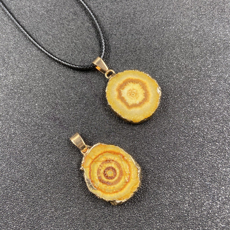 Colorful Agate Slice Pendant