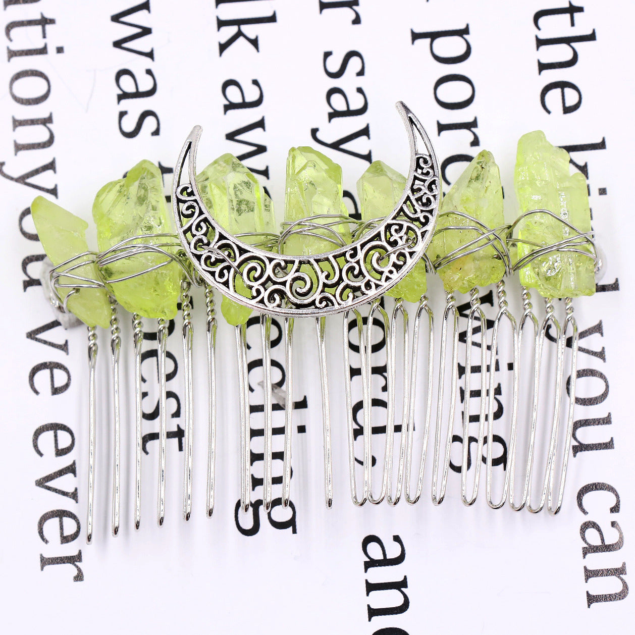 Aura Quartz Comb Hairpin