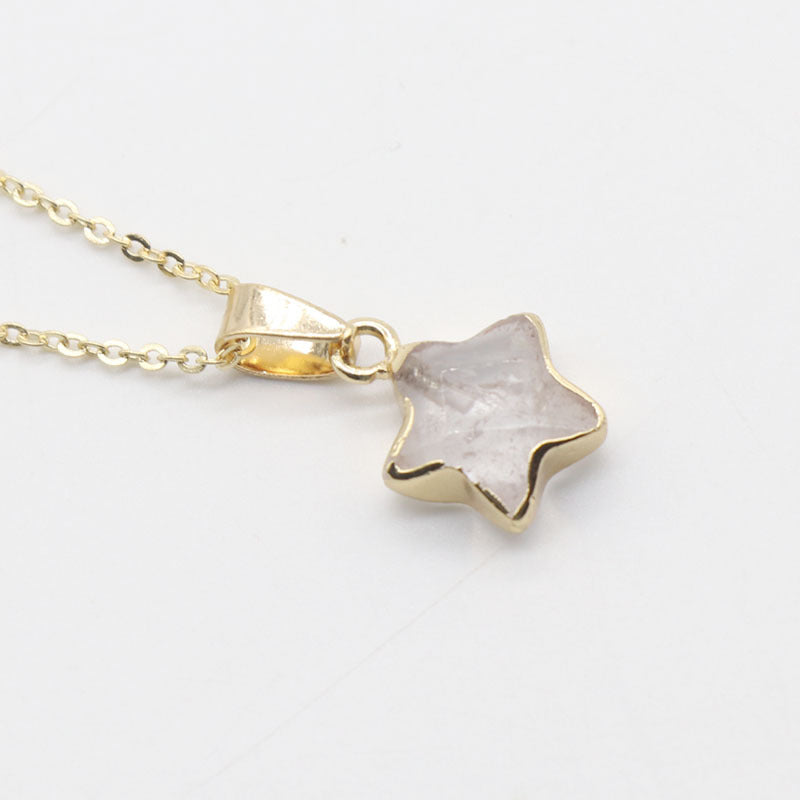 Half Gold Plated Crystal Star Necklace