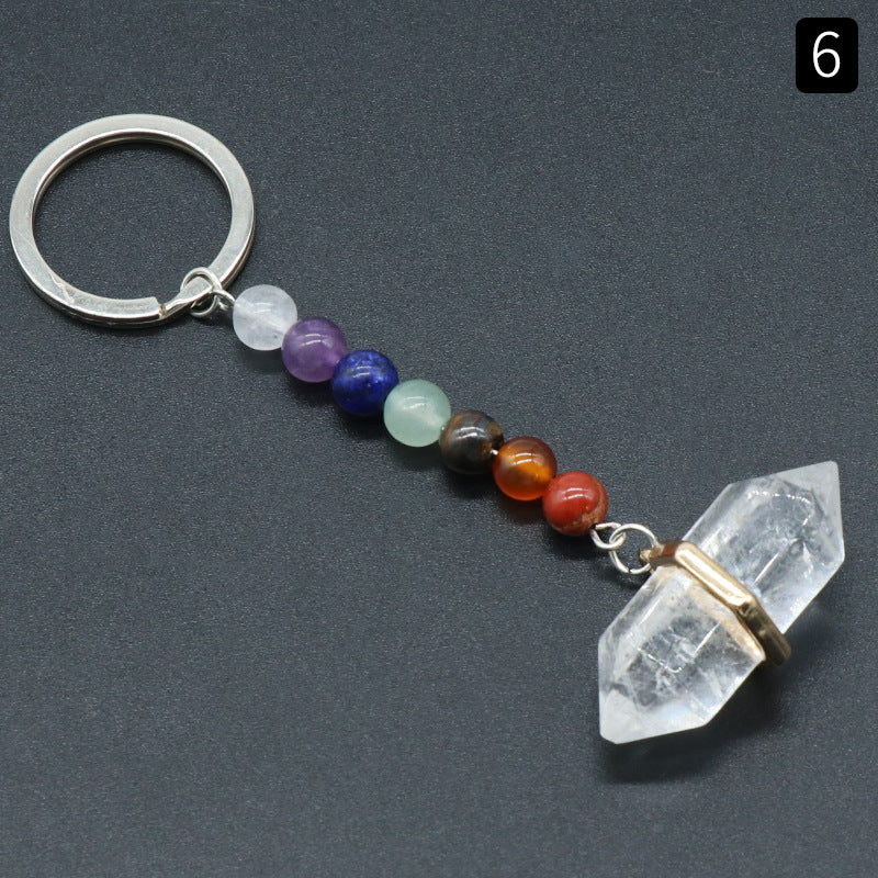 Crystal Double Point Chakra Key Chain