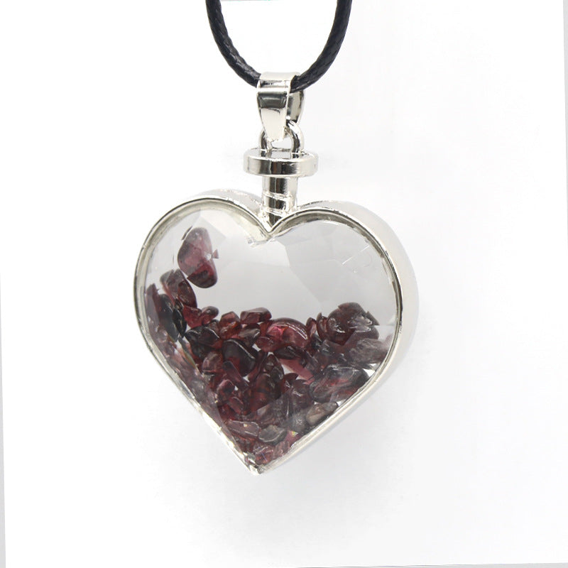 Crystal Chip Heart Necklace