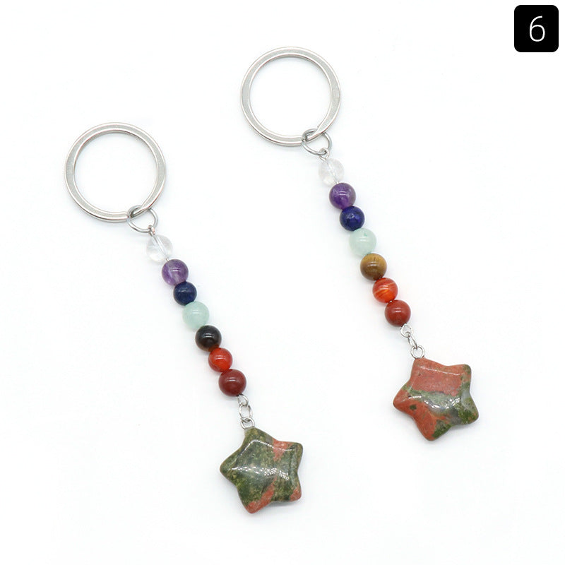 Crystal Star Chakra Key Chain