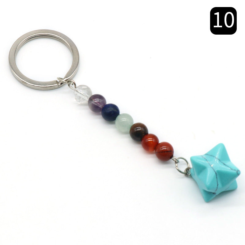 Crystal Merkaba Star Chakra Key Chain