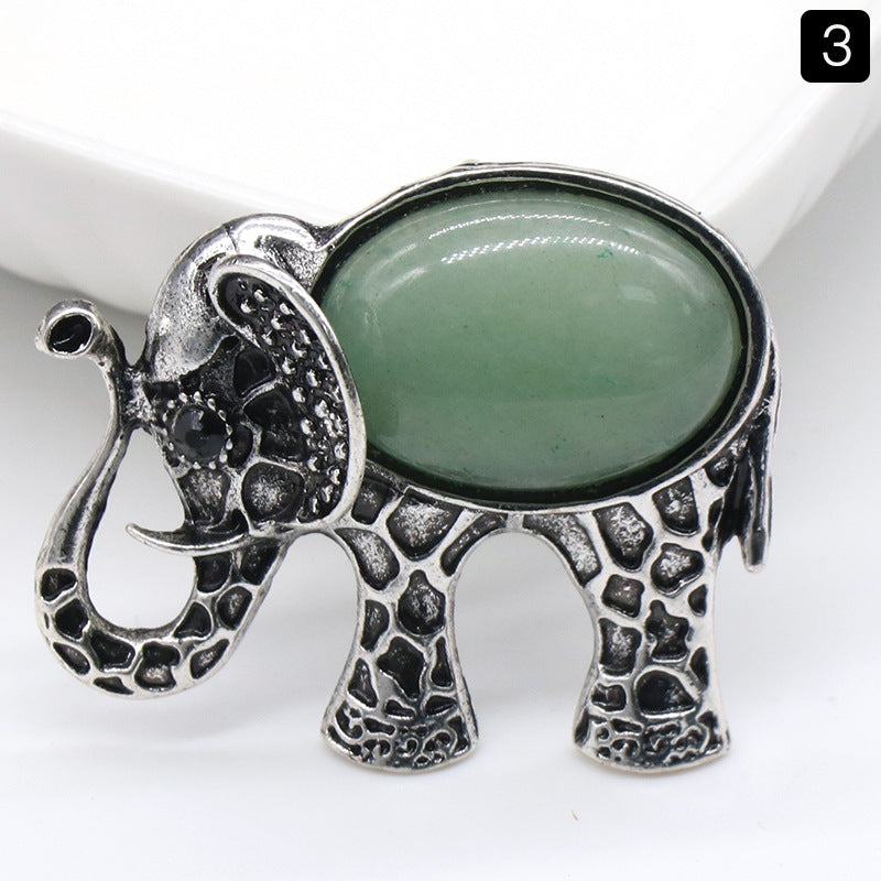 Crystal Elephant Brooch & Pendant