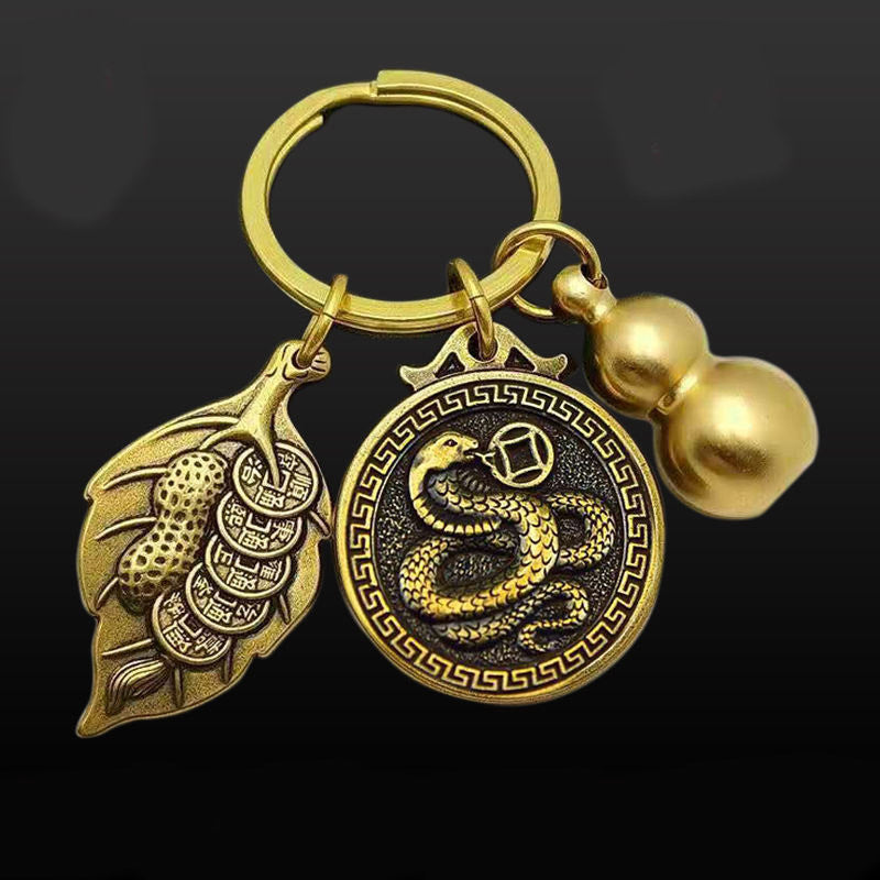 12 Zodiac Animal Brass Keychain