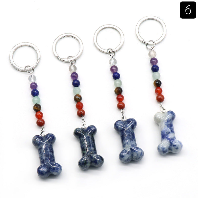 Crystal Bone Chakra Key Chain