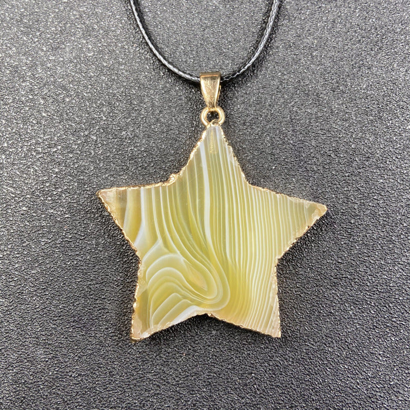 Colorful Agate Star Pendant