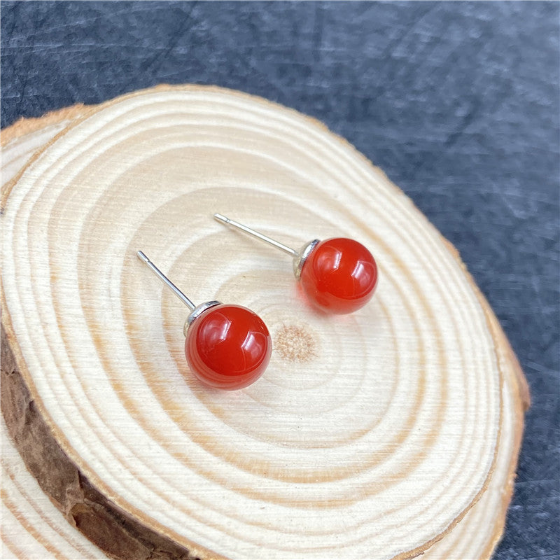 Natural Crystal Mini Ball Earring Studs