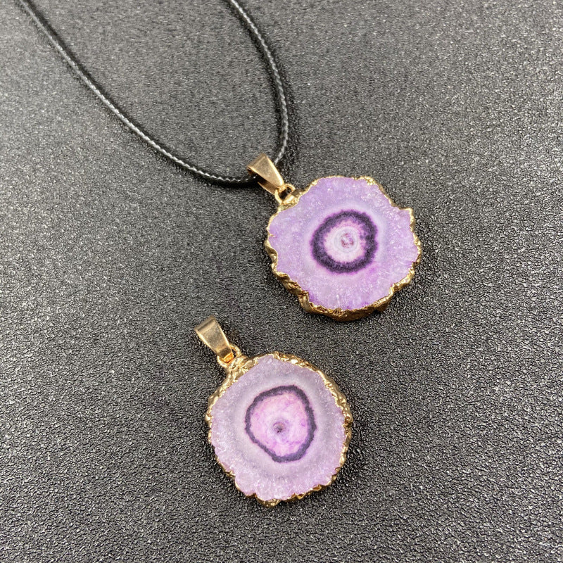 Colorful Agate Slice Pendant