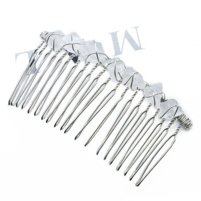 Natural Crystal Teeth Comb Hairpin