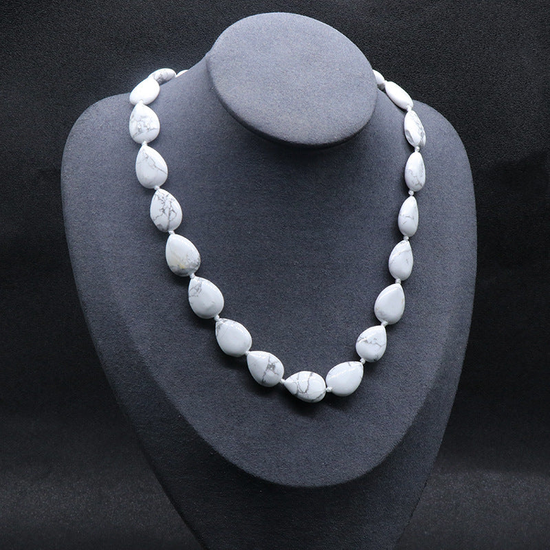 Tear Drop Shaped Bead Crystal Necklace