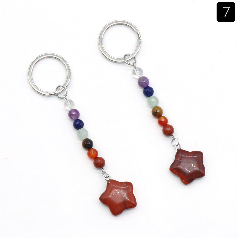 Crystal Star Chakra Key Chain