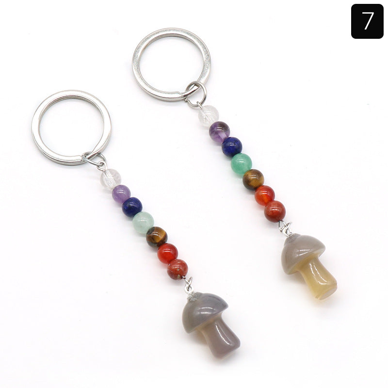 Crystal Mushroom Chakra Key Chain