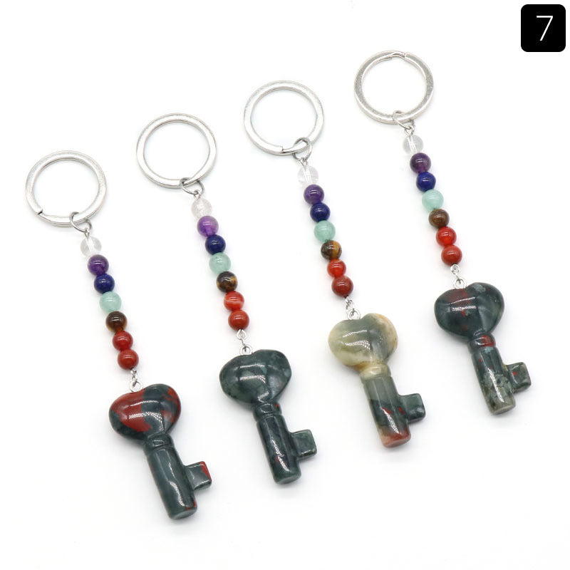 Crystal Heart Key Key Chain