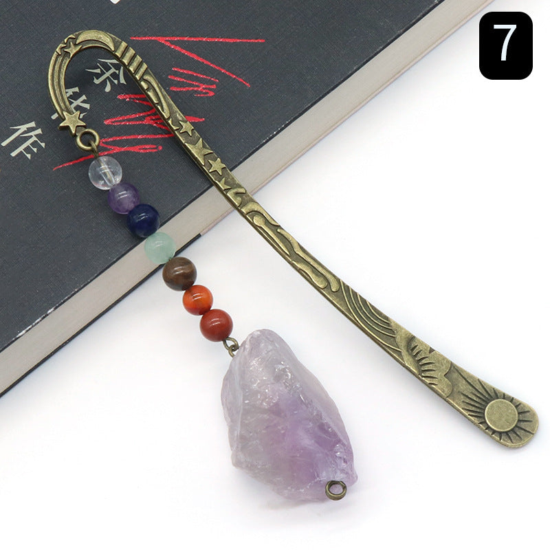 Natural Seven Chakra Raw Crystal Gemstone Bookmark