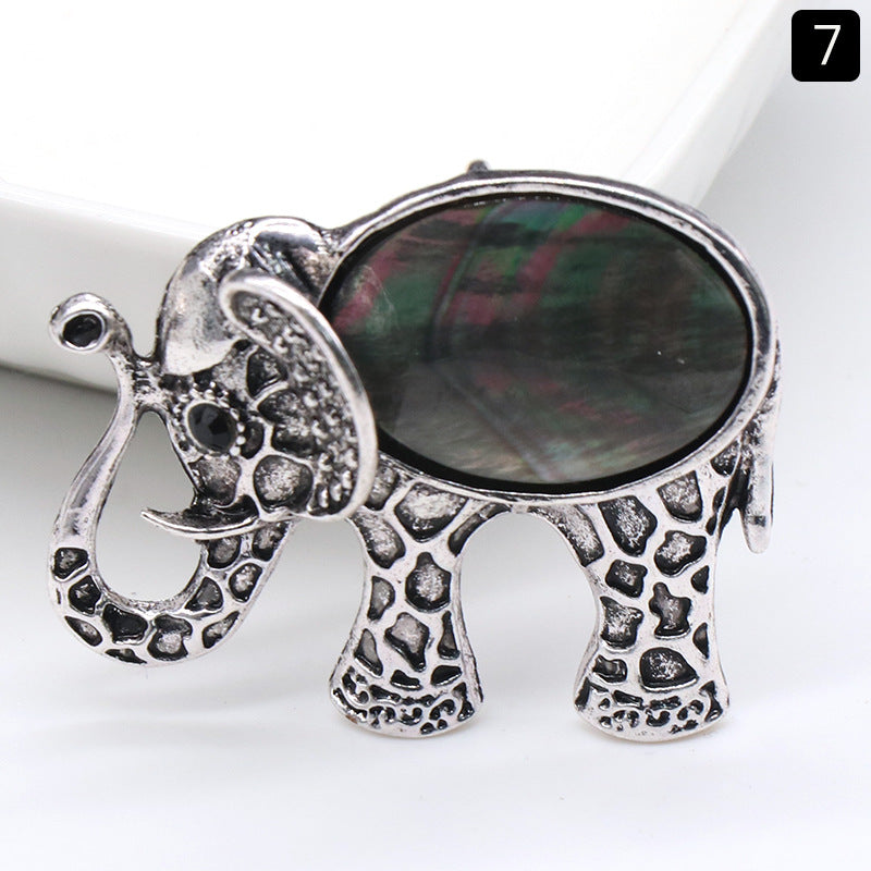 Crystal Elephant Brooch & Pendant