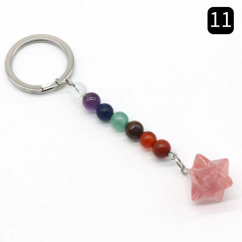 Crystal Merkaba Star Chakra Key Chain