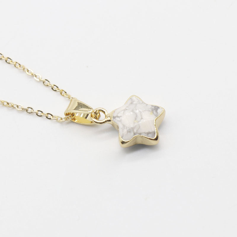 Half Gold Plated Crystal Star Necklace