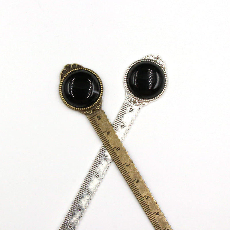 Crystal Stone Metal Bookmark Ruler