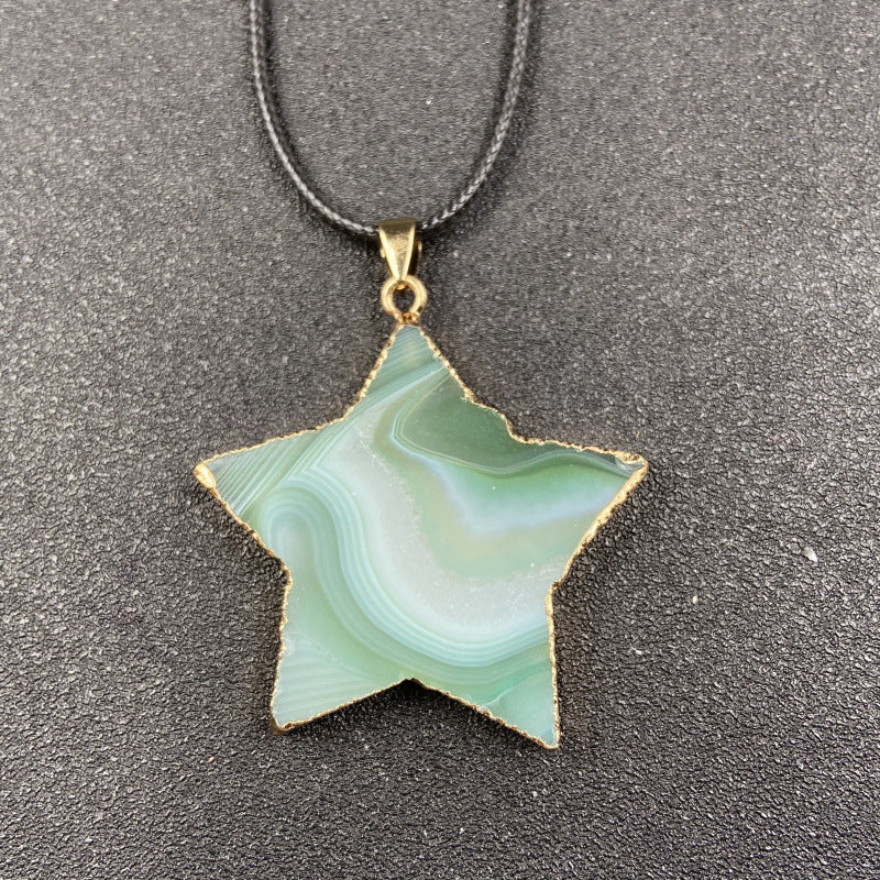 Colorful Agate Star Pendant