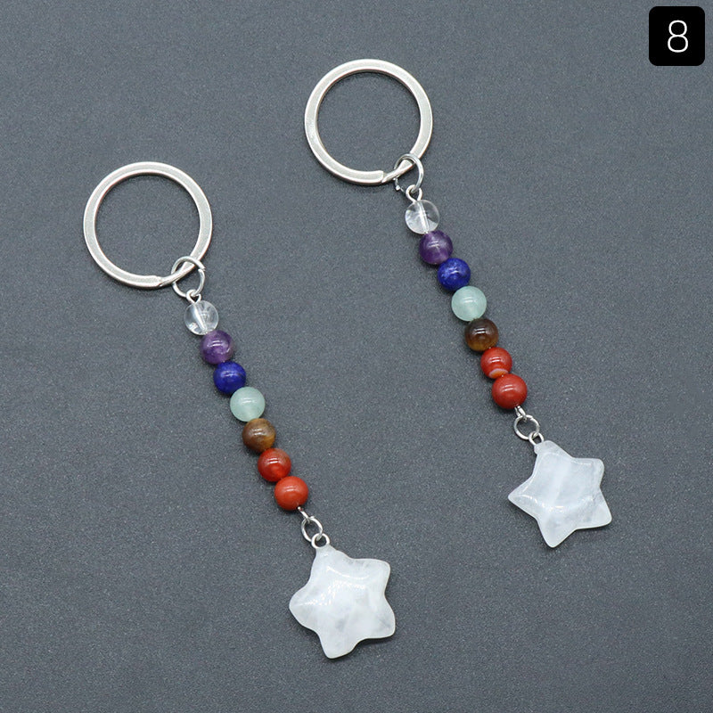 Crystal Star Chakra Key Chain