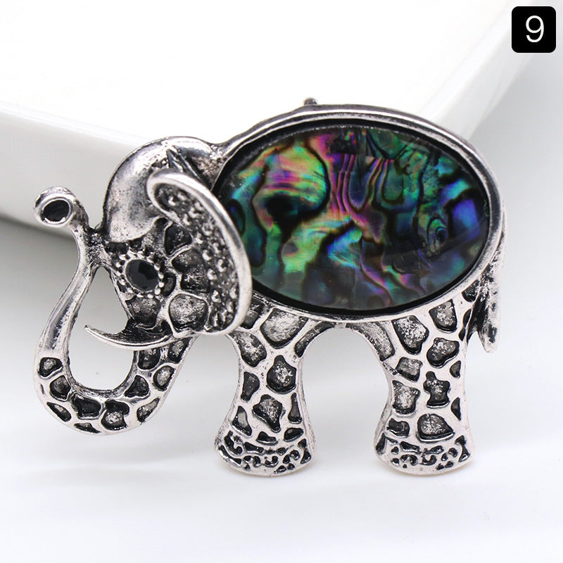 Crystal Elephant Brooch & Pendant