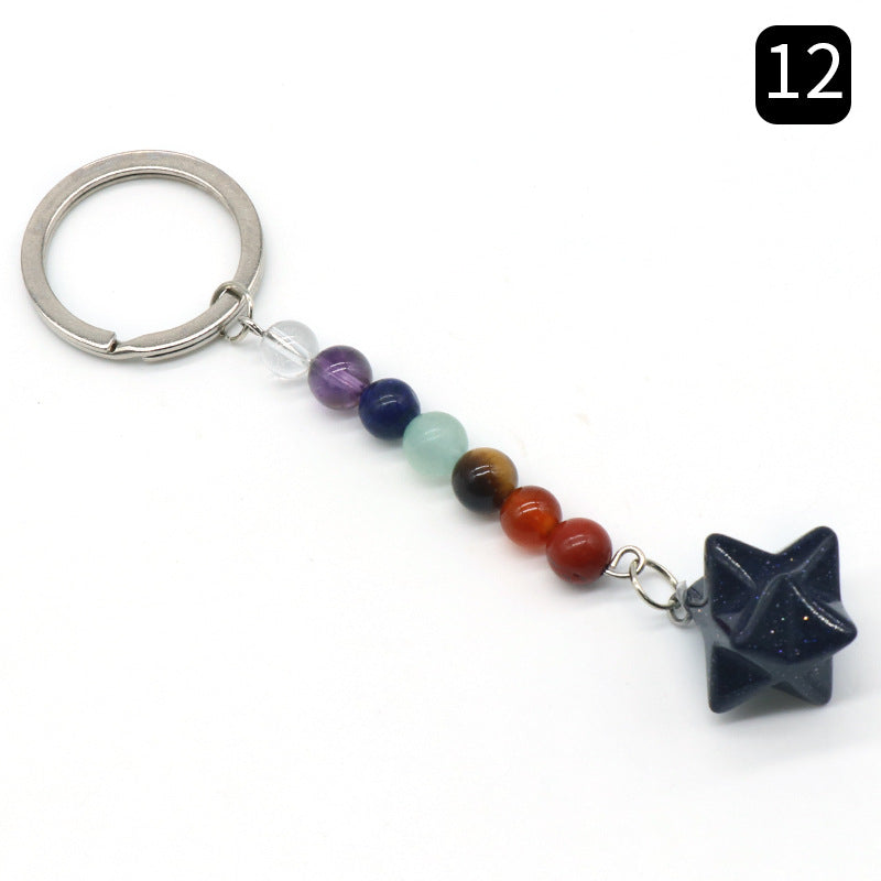 Crystal Merkaba Star Chakra Key Chain