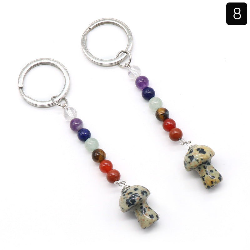 Crystal Mushroom Chakra Key Chain