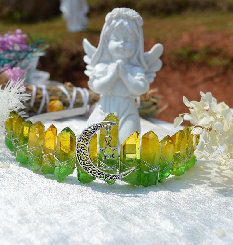 Raw Crystal Quartz Crown Headband