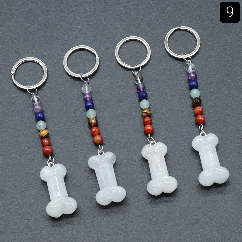 Crystal Bone Chakra Key Chain