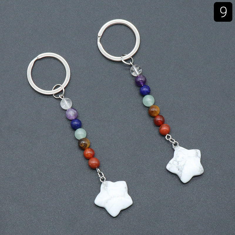 Crystal Star Chakra Key Chain