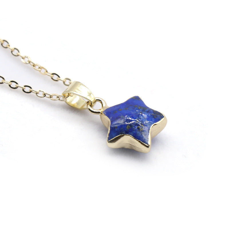 Half Gold Plated Crystal Star Necklace