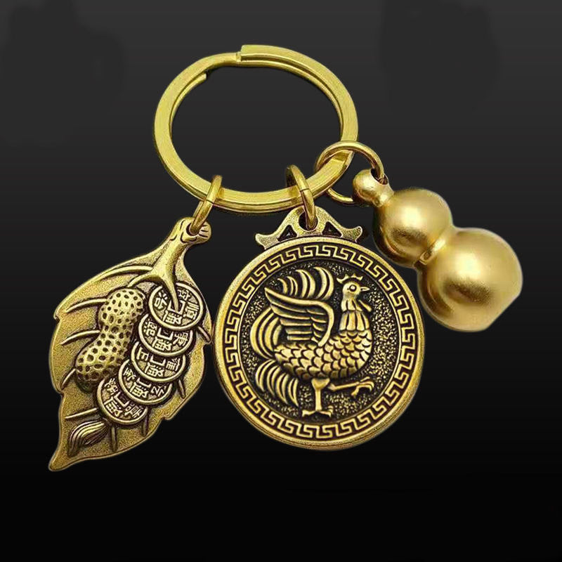 12 Zodiac Animal Brass Keychain