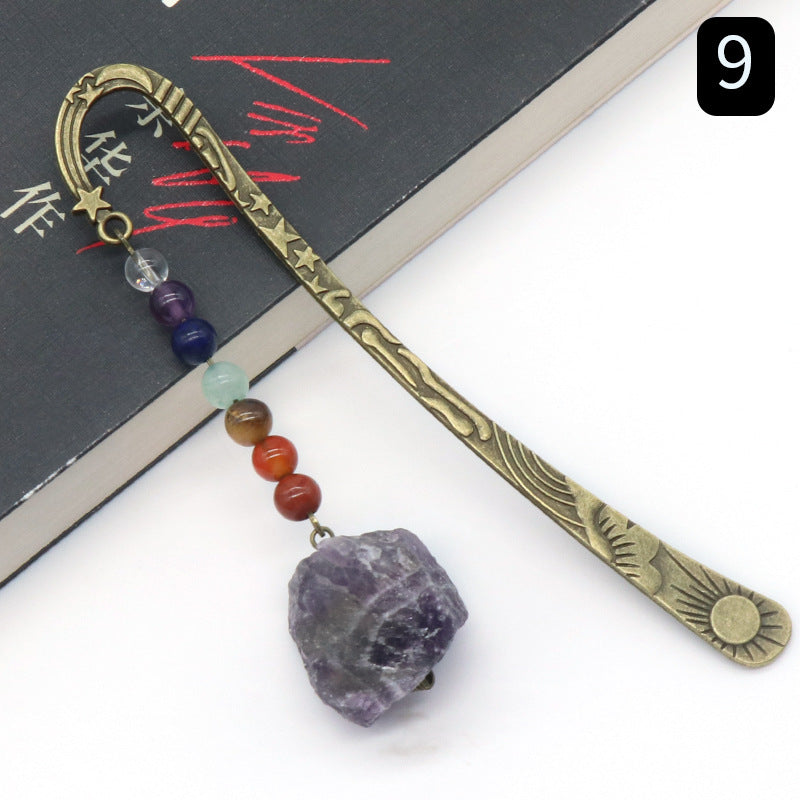 Natural Seven Chakra Raw Crystal Gemstone Bookmark