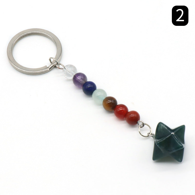 Crystal Merkaba Star Chakra Key Chain