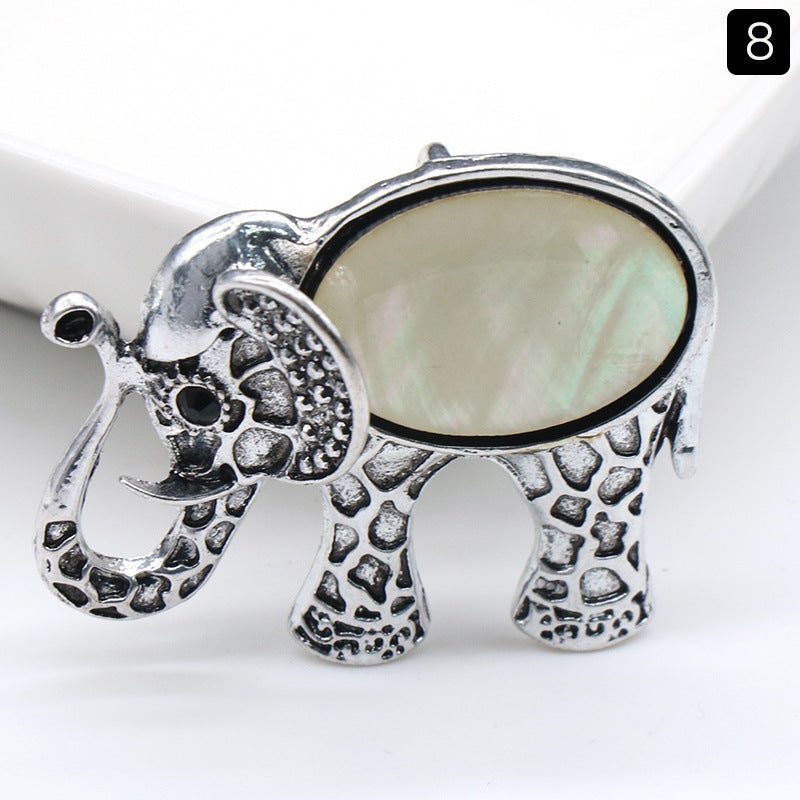 Crystal Elephant Brooch & Pendant